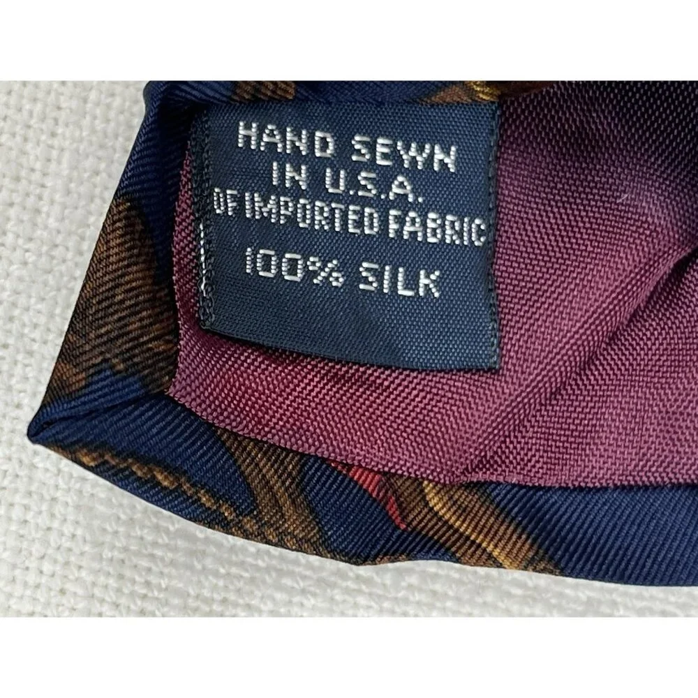Land's End Neck Vtg‎ Neck Tie Walking Canes Gentlemen's Walking Stick Silk USA